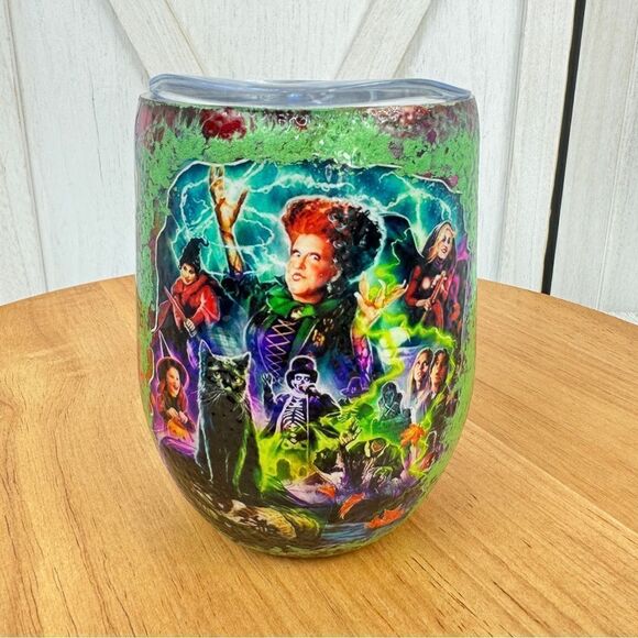 Hocus Pocus Custom Metal Wine Tumbler Cup with Lid - Picture 1 of 11